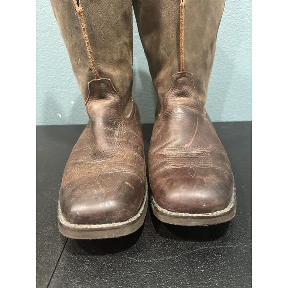 Roper Western Boots Mens Sz 14 Brown Oiled Leather Work Play Cowboy Square Toe - Picture 2 of 9